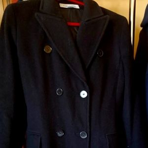 NWOT Calvin Klein Coat. Black Wool Coat size 4